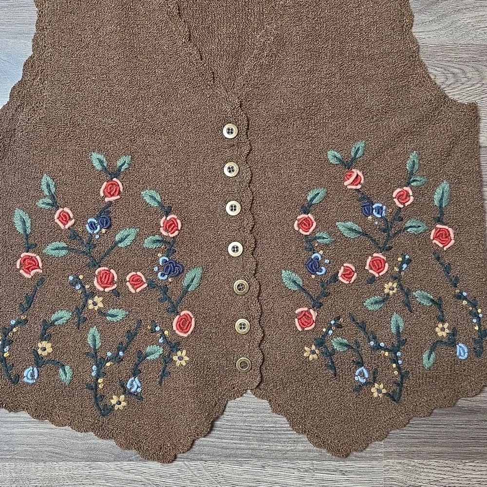 Koret City Blues Detailed Sweatrer Vest Size Small 15% Wool - Picture 2 of 9